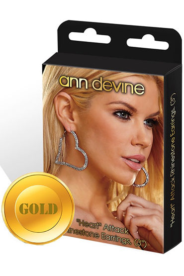 Ann Devine Heart Attack Earrings, золотой Игривые сережки-сердечки