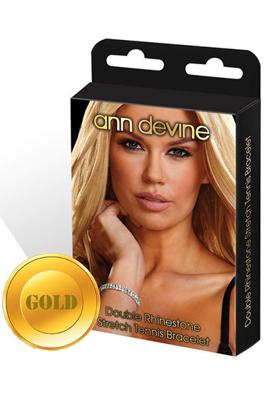 Ann Devine Stretch Tennis Bracelet, золотой Браслет из кристаллов