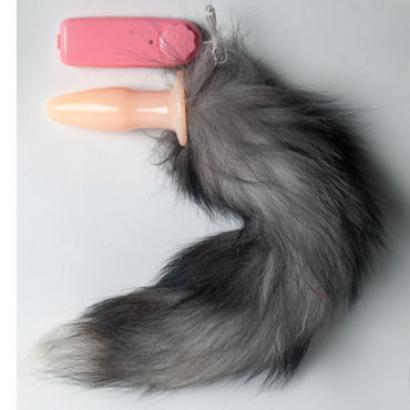Luxurious Tail Silver Fox Анальная пробка с лисьим хвостом