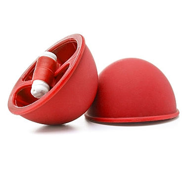 Shots Toys Vibrating Suction Cup, красные Вакуумные стимуляторы для груди стимуляторы