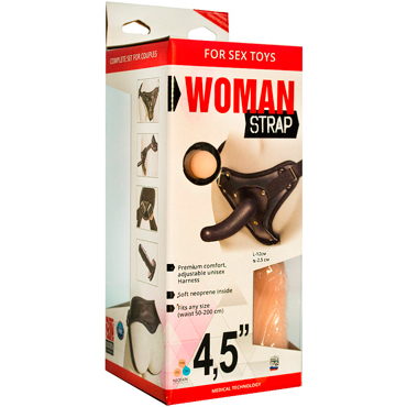 Bioclon Woman Strap 4,5, черный Женский пояс с насадками пояс для страпона strap u flaunt strap on harness system