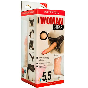 Bioclon Woman Strap 5,5, телесный Женский пояс с насадками пояс для страпона strap u flaunt strap on harness system