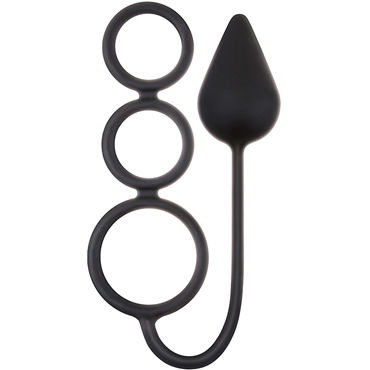 NS Novelties Renegade 3 Ring Circus Medium, черный Анальная пробка с эрекционными кольцами