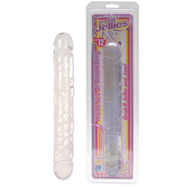 Doc Johnson Crystal Jellies Jr Double, прозрачный Двухсторонний фаллоимитатор