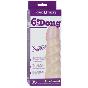 Doc Johnson Vac-U-Lock Raging Dong, 15.5 см Насадка-фаллоимитатор к трусикам