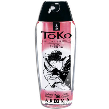 Shunga Toko Aroma, 165 мл Лубрикант с нежным вкусом, шампанское и клубника